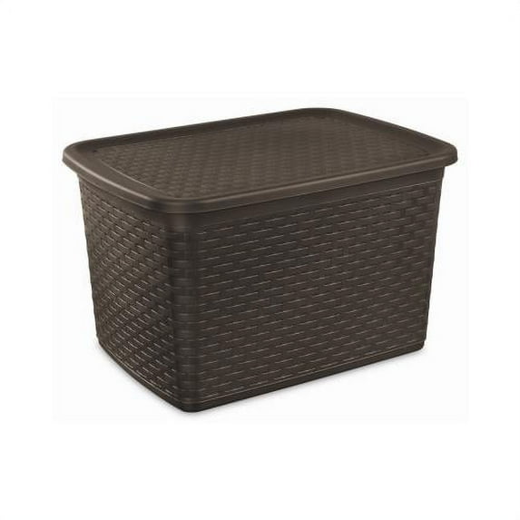 Sterilite 17-Gallon Weave Tote, Espresso, Available in Case of 4 or Single Unit