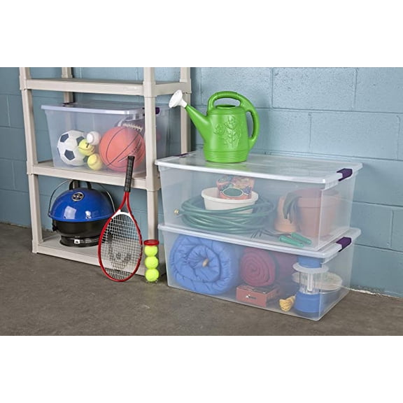 6028053 LATCH STORAGE BOX 66QT Sterilite 13.25 in. H X 16.375 in. W X 23.625 in. D Stackable Latch Storage Box (Pack of 1)