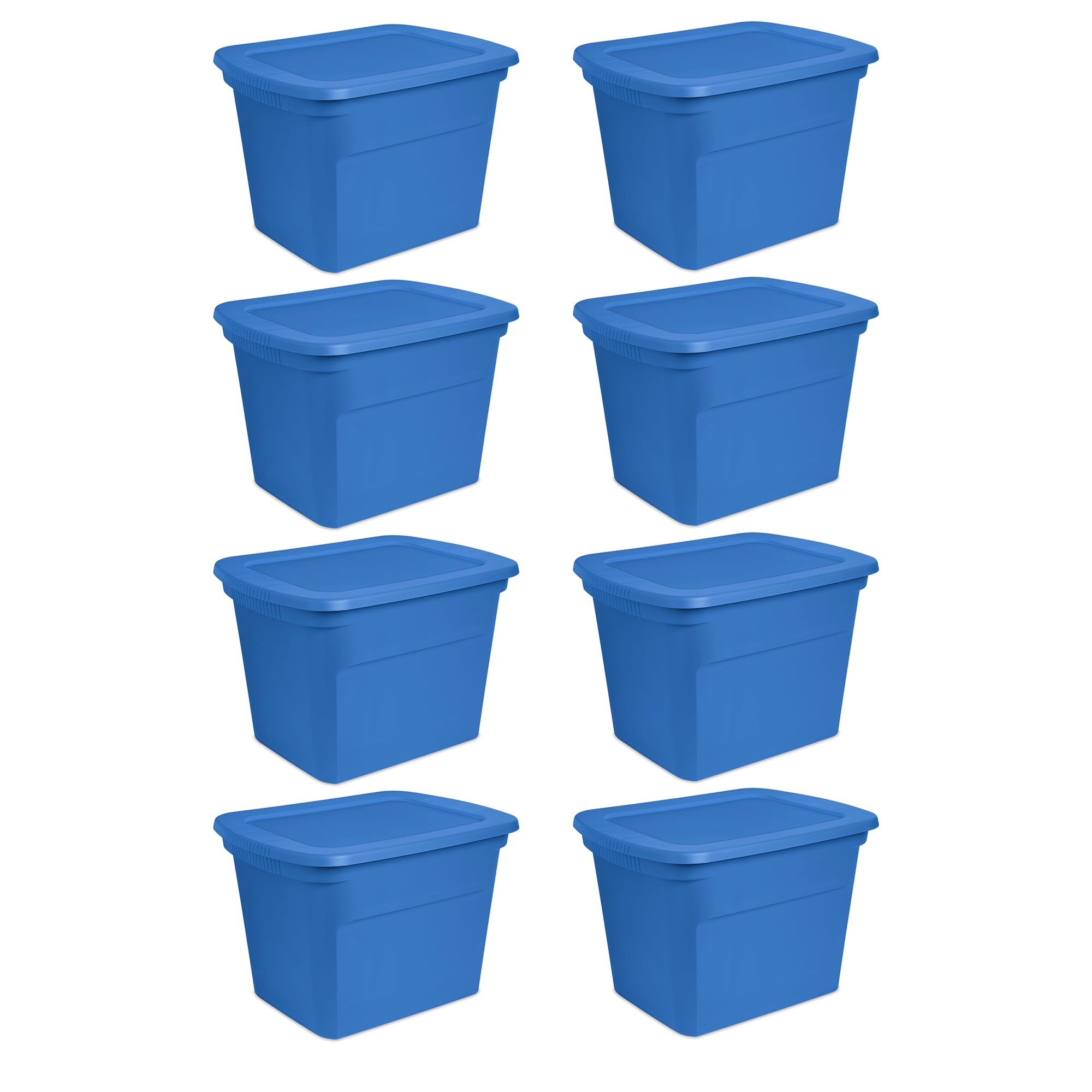 Sterilite Classic Lidded Stackable 18 Gal Storage Tote Container, Blue, 16  Pack, 16 pc - Ralphs