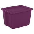 thumbnail image 1 of Sterilite 18 Gal. Tote, Plastic Storage Bin with Snap-on Lid, Magenta, 1 of 10