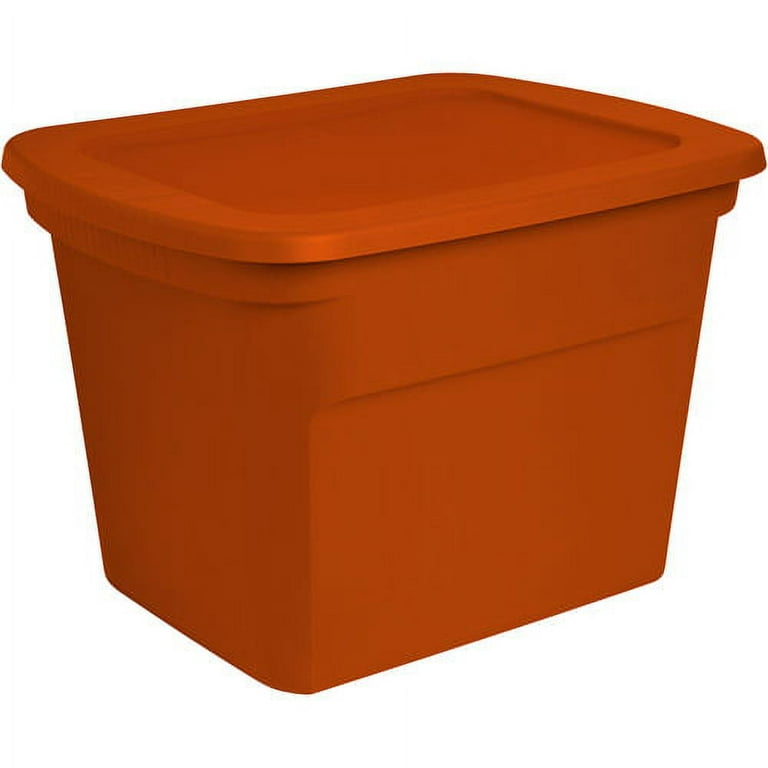 Sterilite 18 Gallon Orange Plastic Storage Container Bin Tote with Lid (24  Pack)