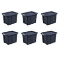 thumbnail image 1 of Sterilite Large Latching Tuff1 Storage Bin, 18 Gallon Rugged Plastic Tote with Latch Lid, Dark Blue, 6 Pack, 1 of 10