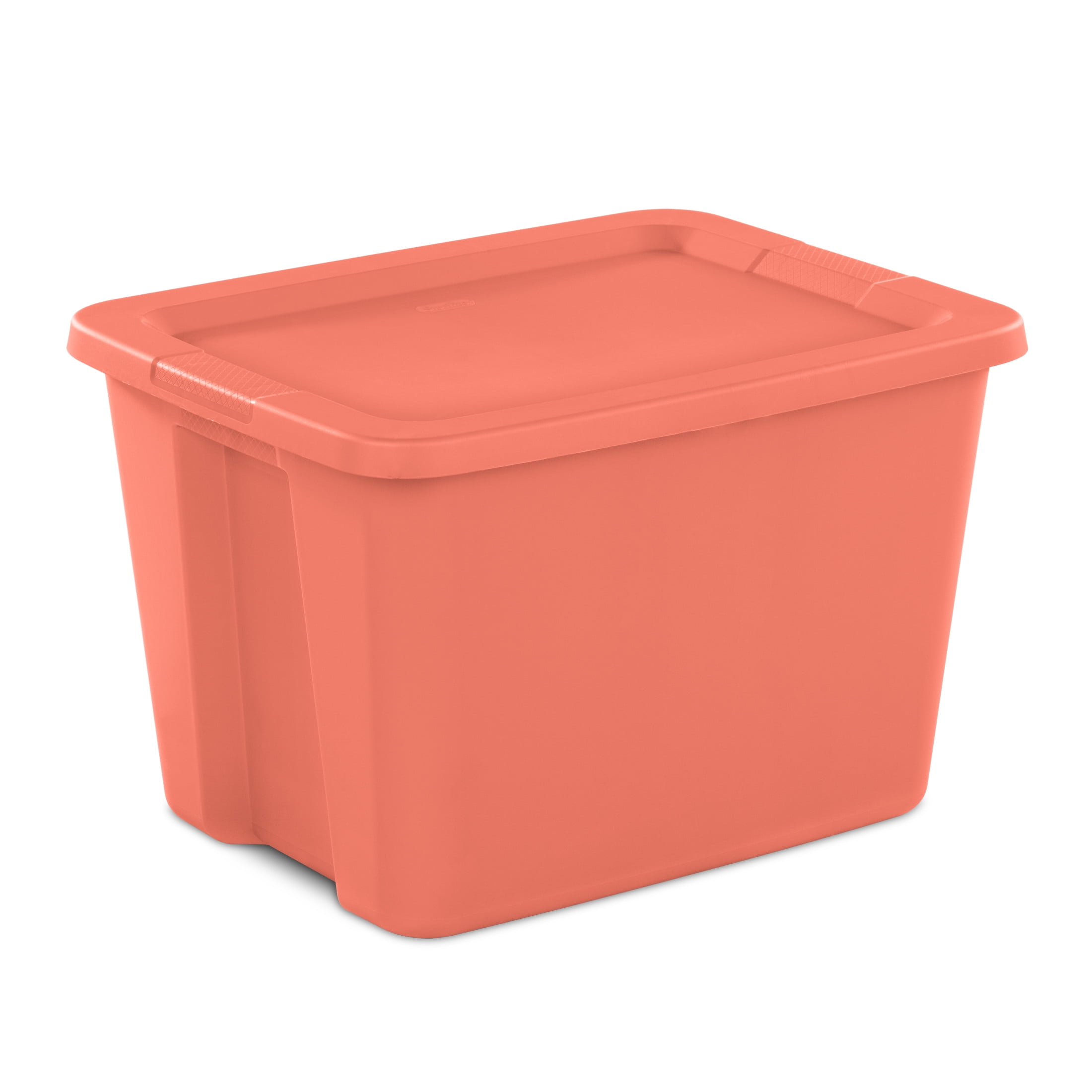 Sterilite 18 Gallon Tote, Plastic Storage Bin with Snap-on Lid, Orange