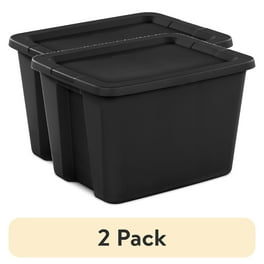 Sterilite 18 Gallon Tote Box Plastic Adult Black Set of 8 Walmart