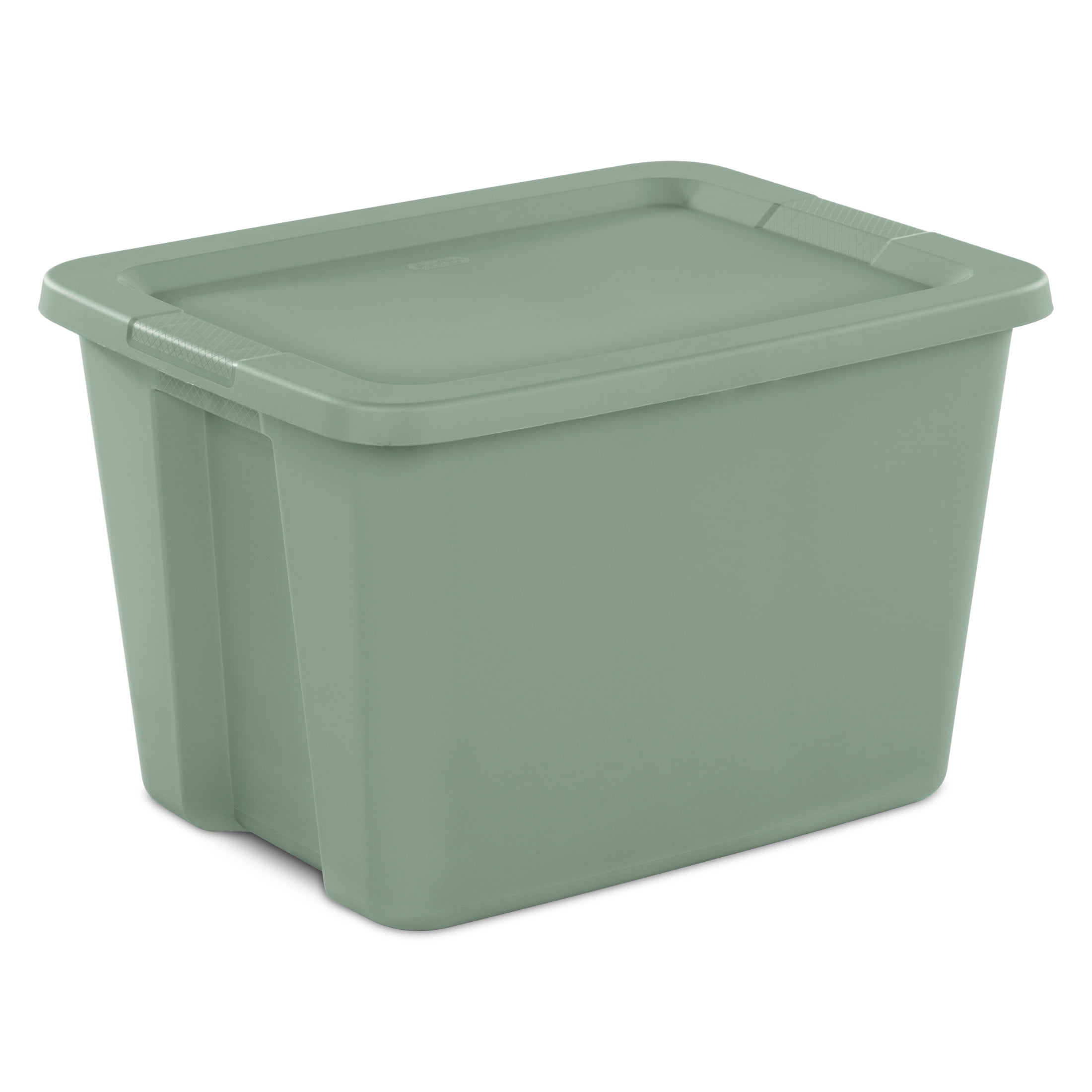 Sterilite Large Storage Bin, 18 Gallon Plastic Storage Container with Snap-On Lid, Green Sage