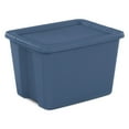 thumbnail image 1 of Sterilite 18 Gallon Tote Box Plastic, Shallow Blue, 1 of 4