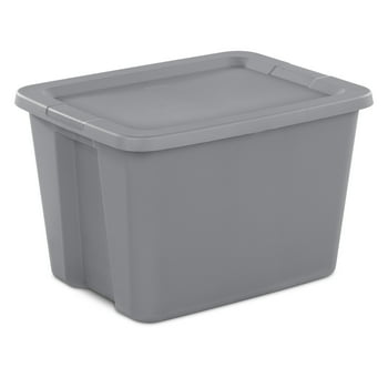 Sterilite 18 Gallon Tote Box Plastic, Titanium