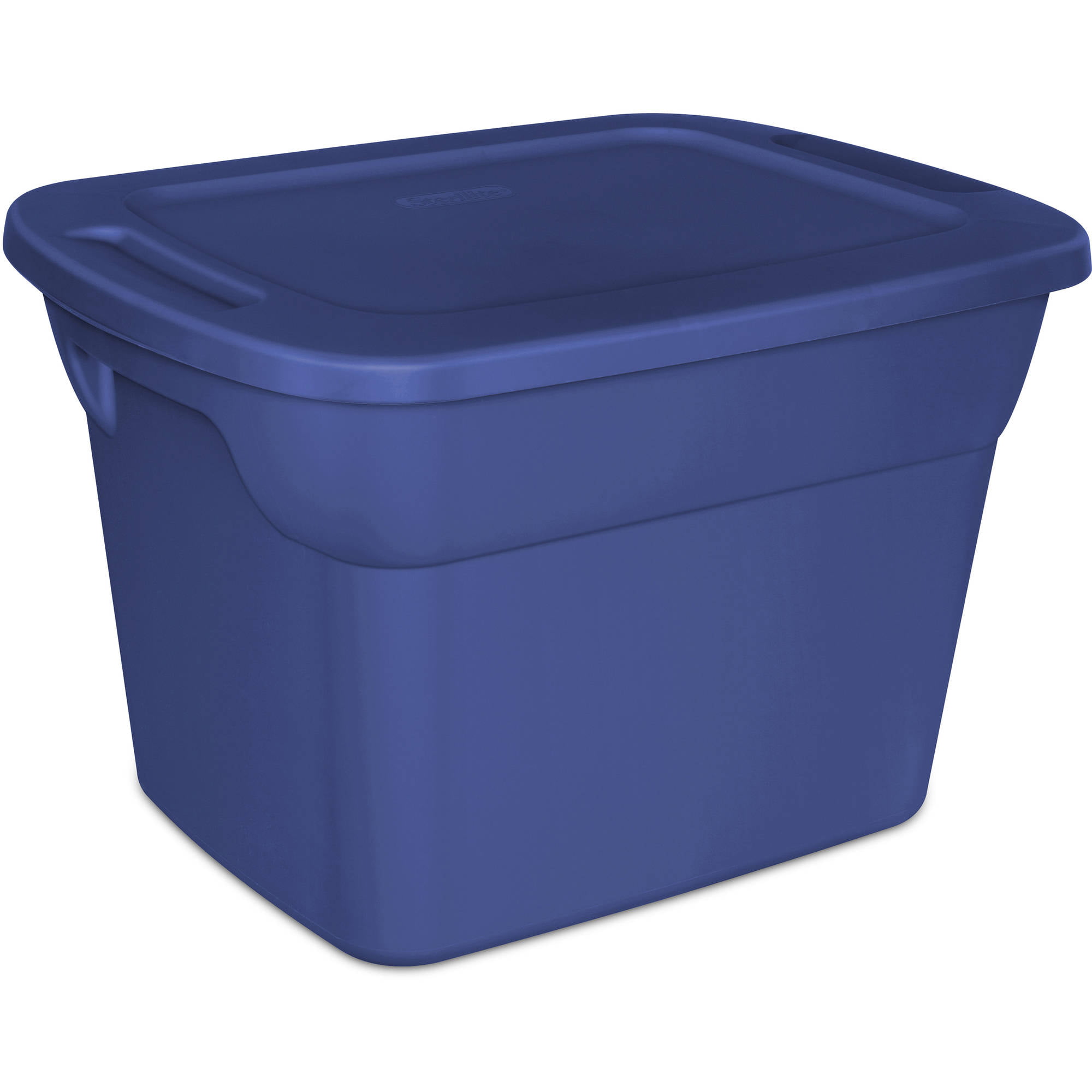 Sterilite Plastic 18 Gallon Tote Box Stadium Blue Set of 8