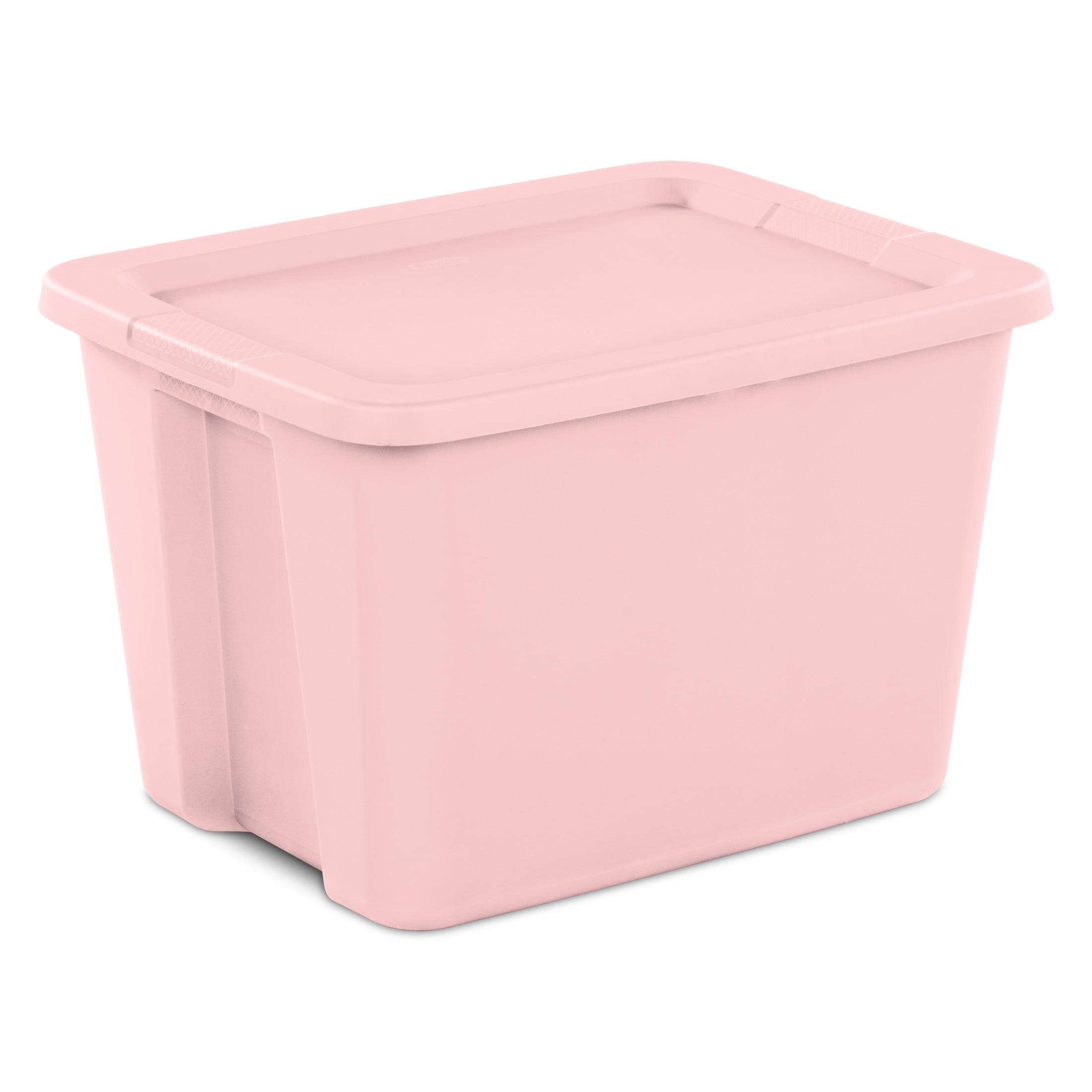 Sterilite Large Storage Bin, 18 Gallon Plastic Storage Container with Snap-On Lid, Pink