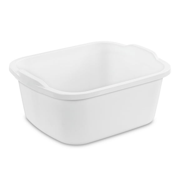 Sterilite 18 Qt. Dishpan, Multi-Purpose Plastic Wash Tub, Kitchen, Sink, White