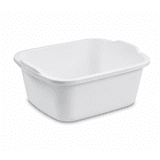 Sterilite 18 Qt. Dishpan, Multi-Purpose Plastic Wash Tub, Kitchen, Sink, White, Best Used for Sink-Side Organization and Drying