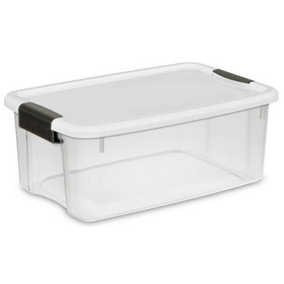 Sterilite 18 Quart Clear Durable Stacking Storage Container with Lid