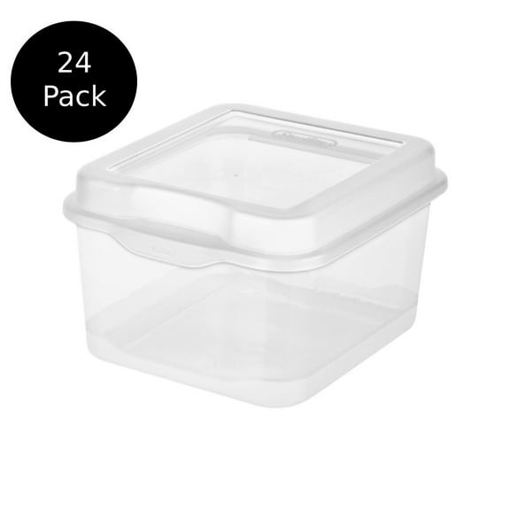 Sterilite 1803 Plastic Storage Box, Clear, 24 Count