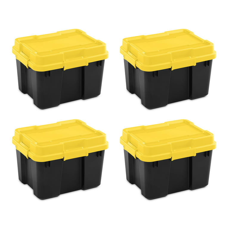 Sterilite 18319Y04 20 Gallon Plastic Storage Container, Yellow