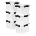 thumbnail image 1 of Sterilite 19 Qt Gasket Box, Stackable Plastic Storage Container with Lids, Black, 6 Pack, 1 of 9