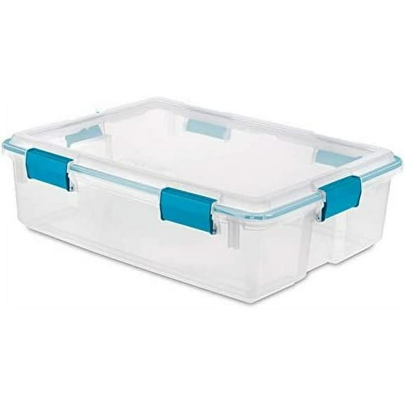 Sterilite Thin Latched Gasket Storage Bin Tote - Plastic, Clear - 37 Qt