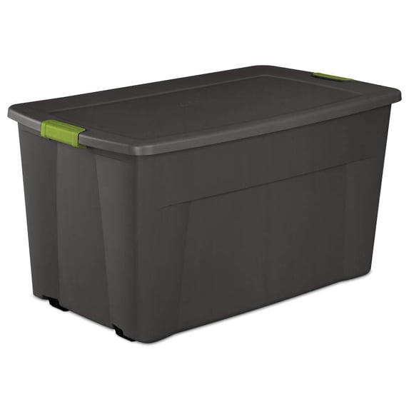 6027999 STRAGE TOTE W/WHLS 45GAL Sterilite 19.5 in. H X 21 in. W X 36.625 in. D Stackable Storage Tote w/Wheels (Pack of 4)
