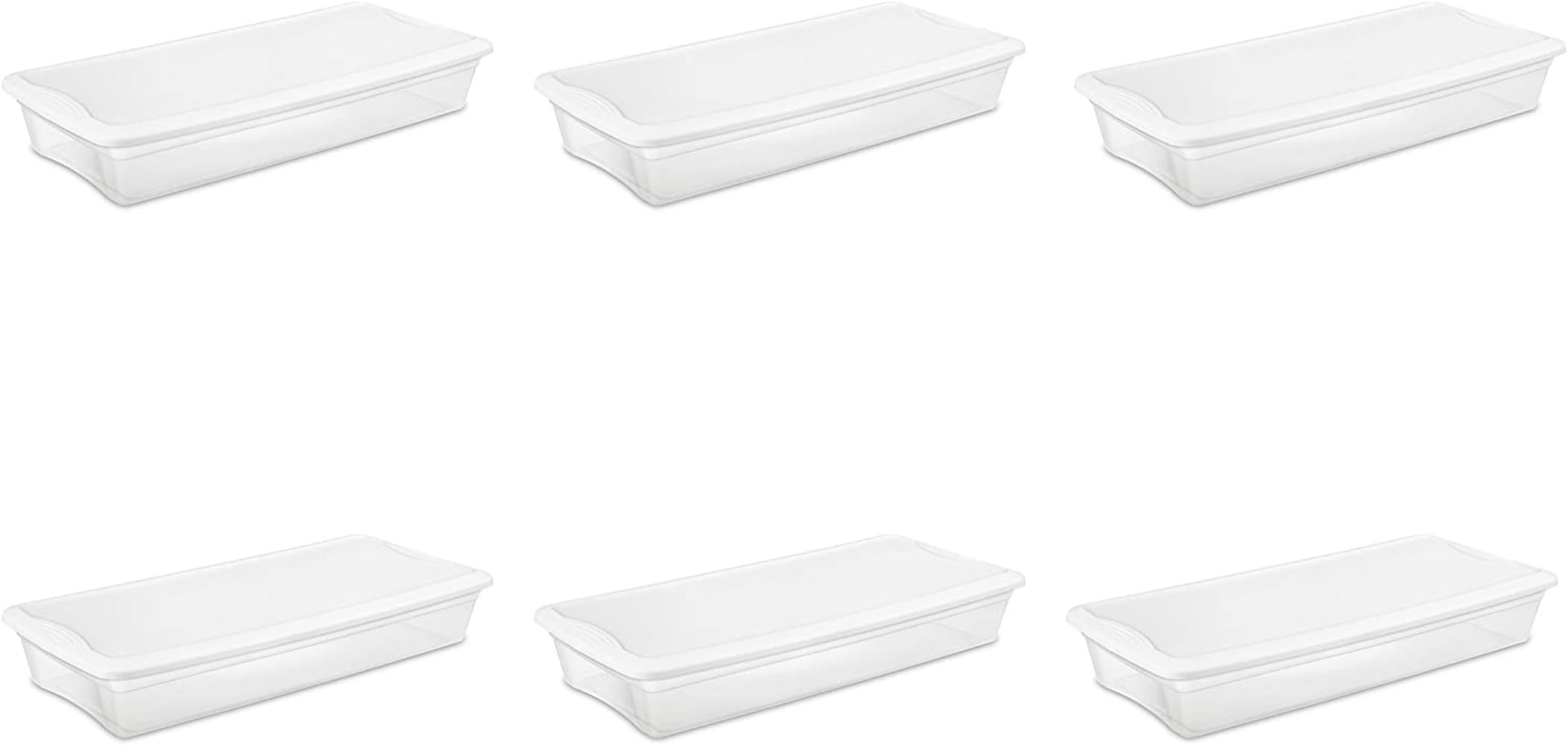Sterilite 19608006 41 Quart/39 Liter Underbed Storage Box, Clear with