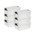 thumbnail image 1 of Sterilite 18 Quart Clear Plastic Storage Bin with White Latch Lid, 6 Pack, 1 of 12