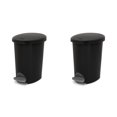 thumbnail image 1 of Sterilite Small Bathroom Trash Can, 2.6 Gallon Plastic Garbage Bucket Bin with Step Lid, Black, 2 Pack, 1 of 12