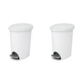 thumbnail image 1 of Sterilite Small Bathroom Trash Can, 2.6 Gallon Plastic Garbage Bucket Bin with Step Lid, White, 2 Pack, 1 of 11