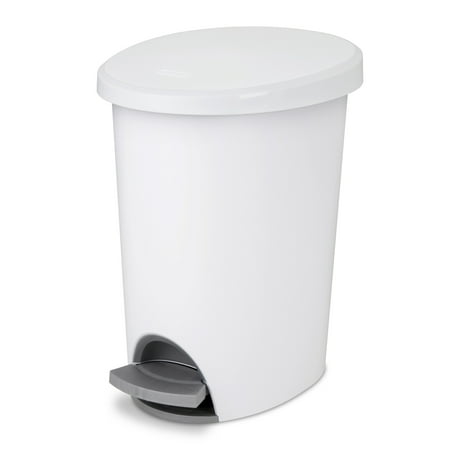 Sterilite 2.6 Gal. Ultra™ StepOn Wastebasket Plastic, White