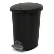 Sterilite 2.6 Gallon Ultra™ StepOn Trash Can, Plastic, Bathroom, Black Trash Can