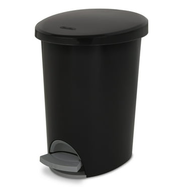 Sterilite 2.6 Gallon Ultra™ StepOn Trash Can, Plastic, Bathroom, Black Trash Can