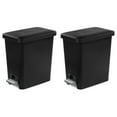 thumbnail image 1 of Sterilite 2.7 Gal Rectangular Step On Trash Bin Wastebasket, Black (2 Pack), 1 of 7