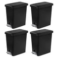 thumbnail image 1 of Sterilite 2.7 Gal Rectangular Step On Trash Bin Wastebasket, Black (4 Pack), 1 of 7
