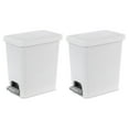 thumbnail image 1 of Sterilite 2.7 Gal Rectangular Step On Trash Bin Wastebasket, White (2 Pack), 1 of 8