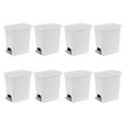 thumbnail image 1 of Sterilite 2.7 Gal Rectangular Step On Trash Bin Wastebasket, White (8 Pack), 1 of 9