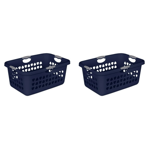 Sterilite 2 Bushel Ultra™ Laundry Basket Plastic, Blue Cove, Set of 2