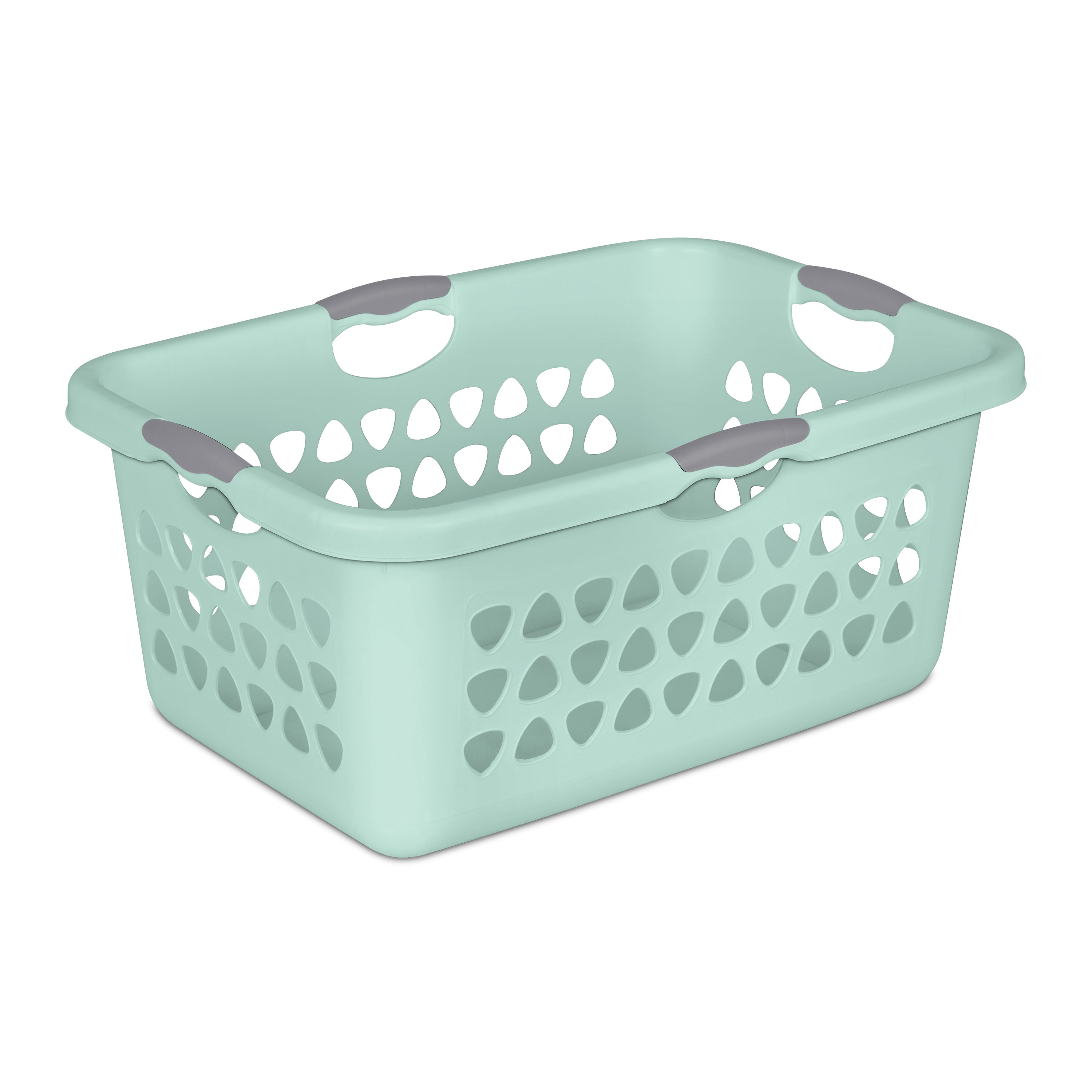 Sterilite 12158006 Ultra wasmand, wit met titanium handgrepen