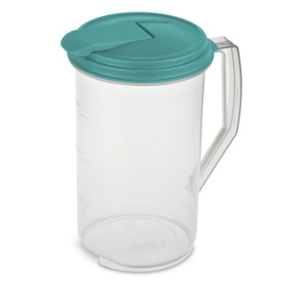 Reanea 1800ml Plastic Water Pitcher with Lid and 3 Cups (Smoke Gray)