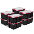 thumbnail image 1 of Sterilite 20 Gal Gasket Box, Stackable Plastic Storage Container with Lid, Black, 8 Pack, 1 of 12