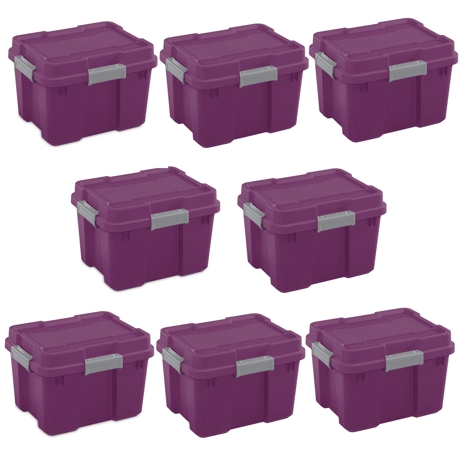 Sterilite 20 Gallon Plastic Home Storage Container Tote Box, Gray/Blue &  Reviews