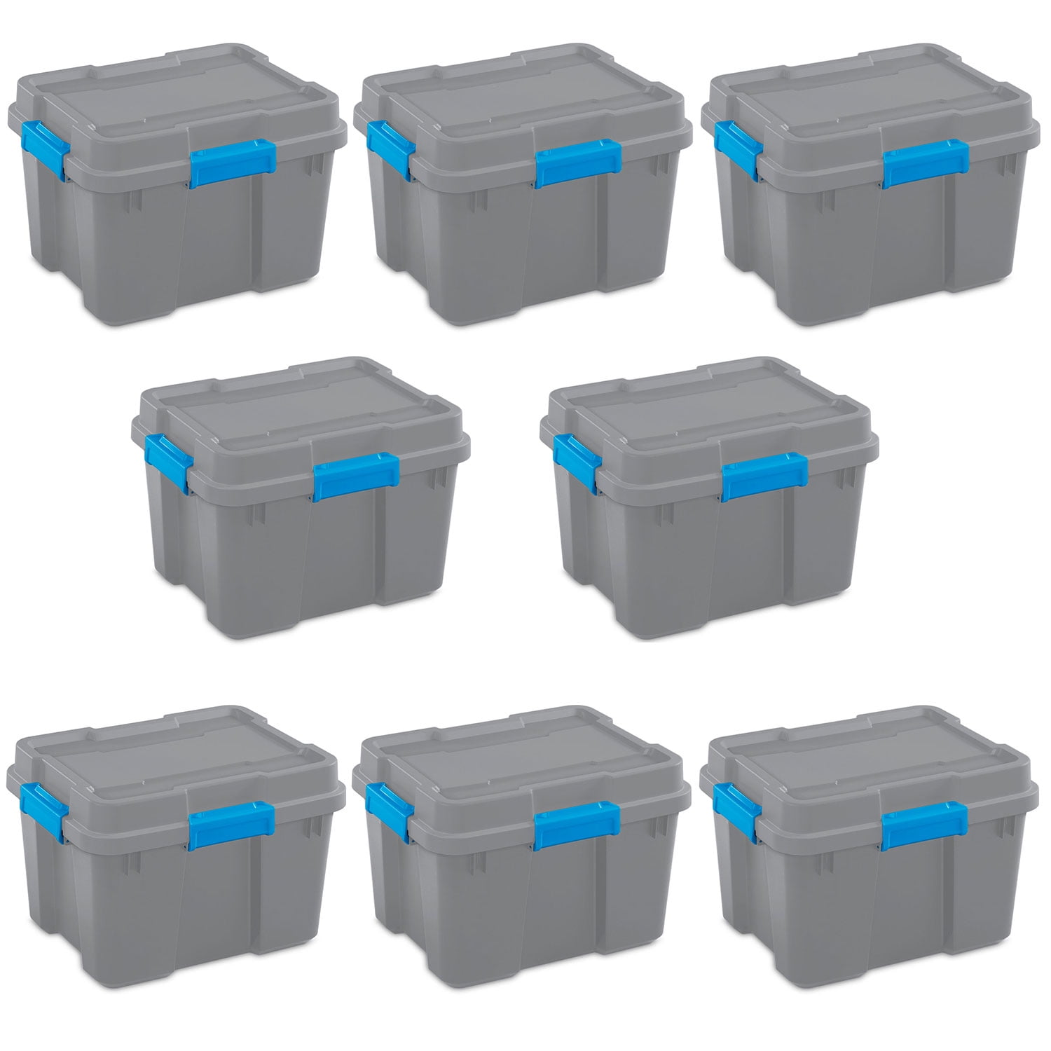 Sterilite 20 Gallon Plastic Storage Container Box Cement Gray/Blue (8  Pack), 1 Piece - Fry's Food Stores
