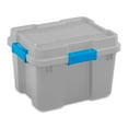 thumbnail image 1 of Sterilite 20 Gallon Gasket Tote Storage Container w/ Lid, Cement Gray/Blue, 1 of 11