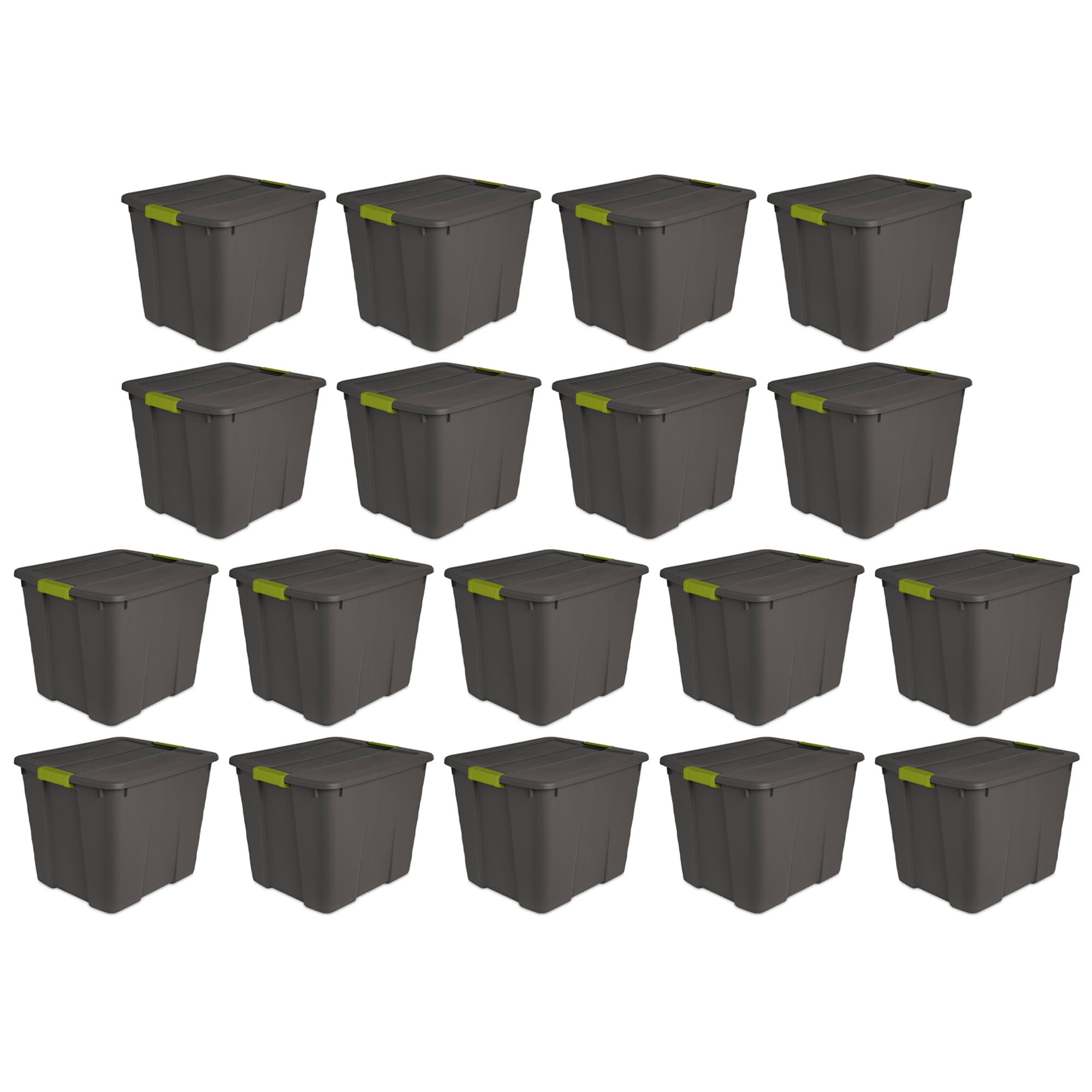 Sterilite 20 Gallon Stackable Plastic Storage Tote Bin, Gray (18 Pack