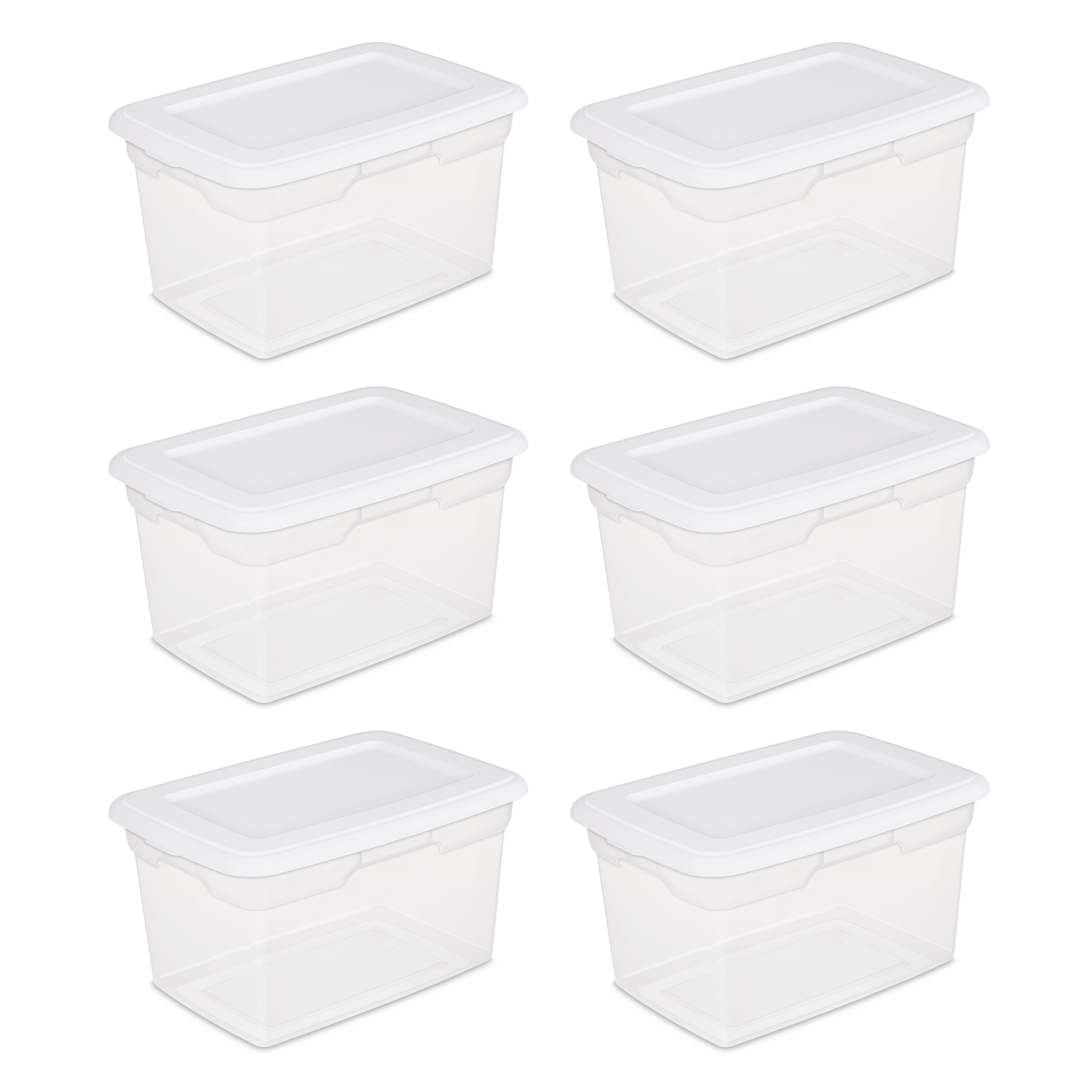 Plastic Storage Container Clear Bins W/ Lids 20 Quart Gasket Box Titanium 6  Pack