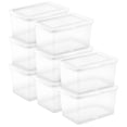 thumbnail image 1 of Sterilite 20 Qt Storage Box, Stackable Plastic Container, Home Organizer, White, 8 Pack, 1 of 8
