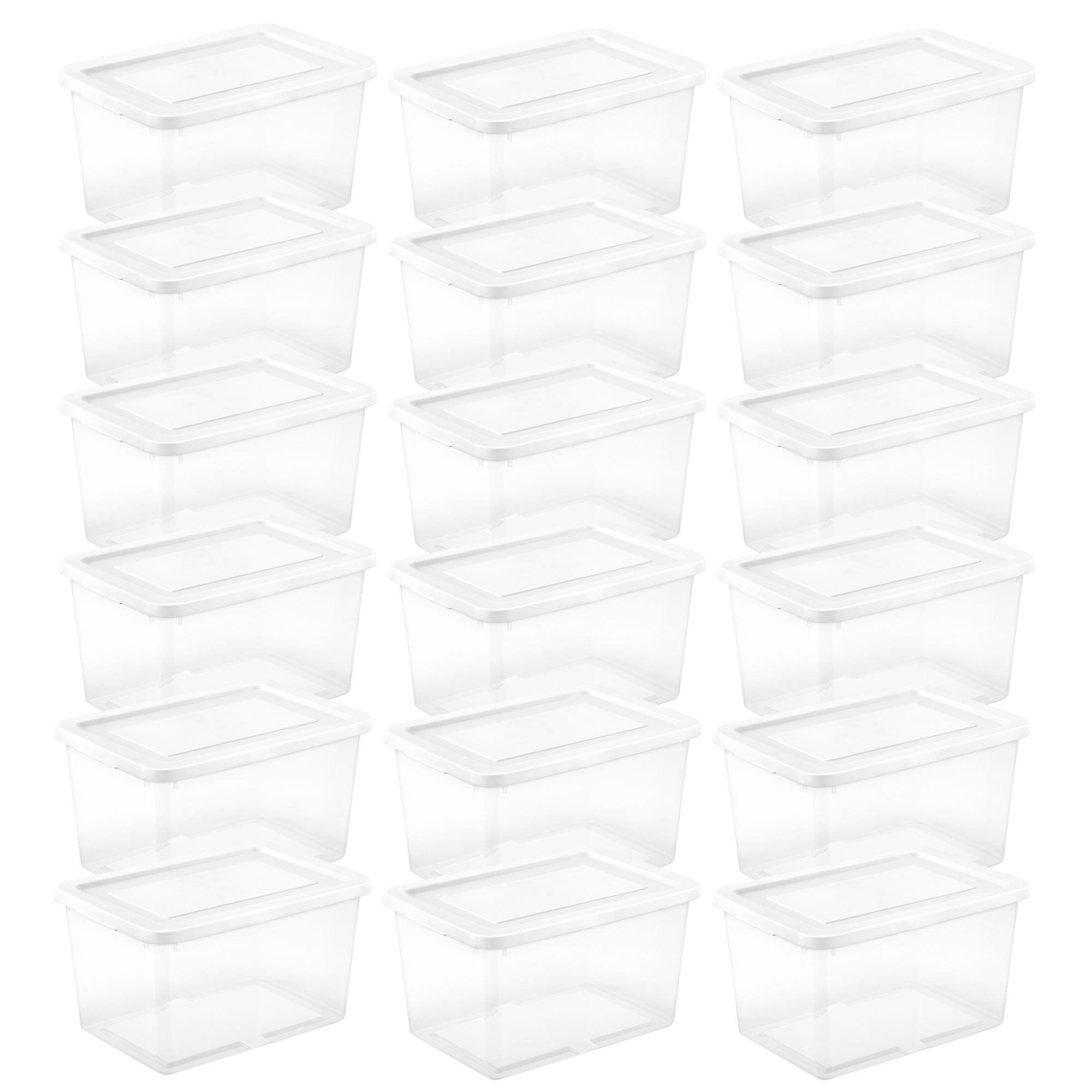 Sterilite 20 Qt Storage Boxes - Snap Lids - 18 Pack, White - Walmart.com