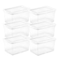 thumbnail image 1 of Sterilite 20 Qt Storage Boxes, Clear Plastic Containers with Snap Lids, Set of 6, White, 1 of 6
