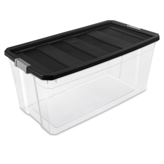 Sterilite 200 Qt. Stacker Box Black Case of 3