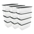 thumbnail image 1 of Sterilite 200 Quart Clear Stackable Latching Storage Box Container, 12 Pack, 1 of 10