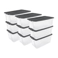 thumbnail image 1 of Sterilite 200 Quart Clear Stackable Latching Storage Box Container, 9 Pack, 1 of 10