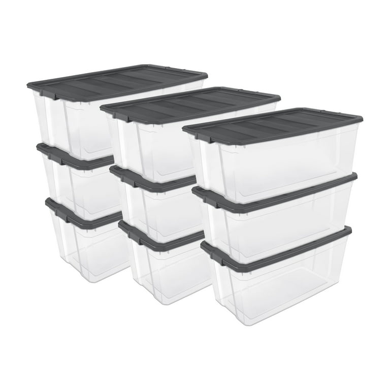 Sterilite 200 Quart Stackable Latching Storage Box, 9 Pack
