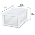 thumbnail image 1 of Sterilite 20518006 Stackable Small Drawer White Frame & See-Through (24 Pack), 1 of 7