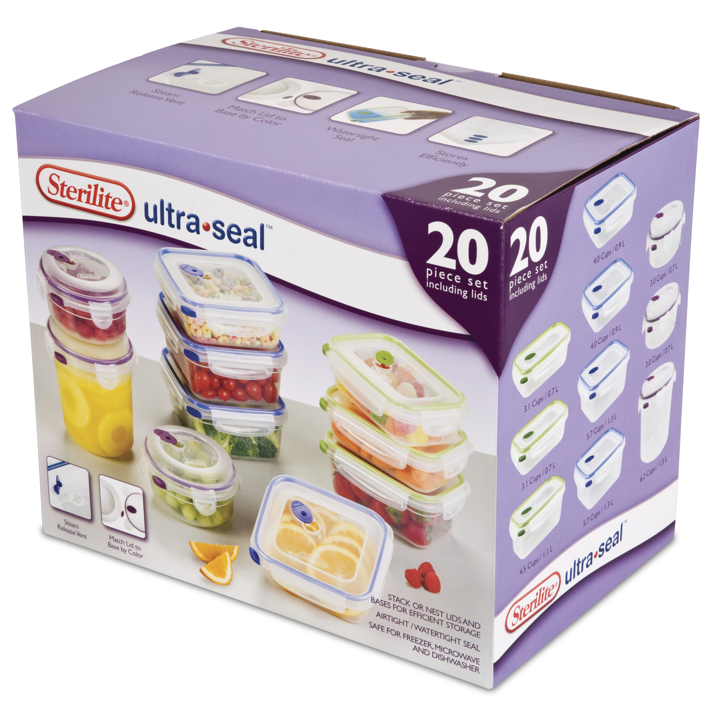 Sterilite, Ultra•Seal™ 20 Piece Set, Clear - image 1 of 7